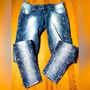 Lovesick Faded Bleached Blue Stretch Denim High Waist Skinny Jeans